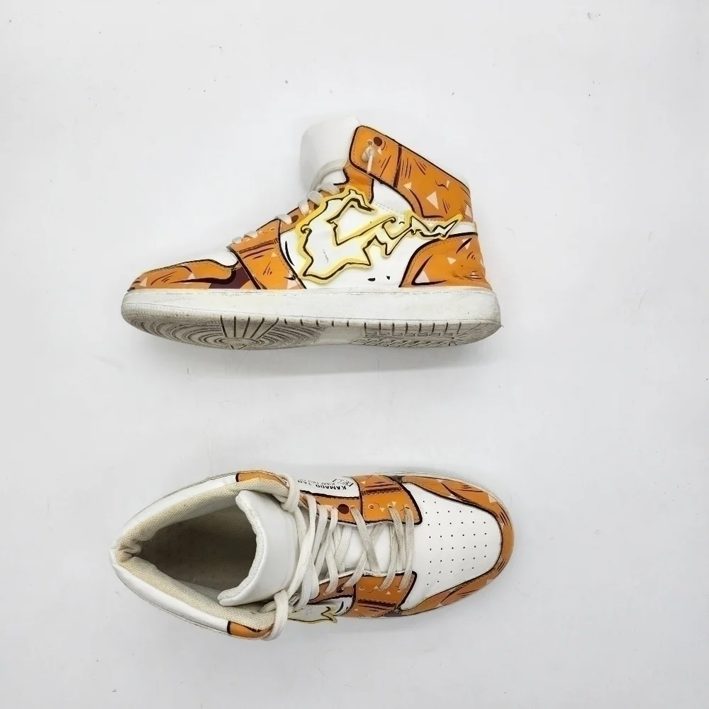 Zenitsu Lightning Sneakers Custom Demon Slayer Anime Fashion Shoes Size 9